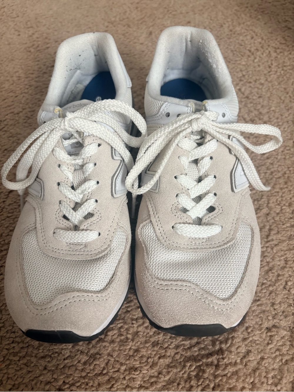 New Balance Women's White and Cream Low-Top Sneakers